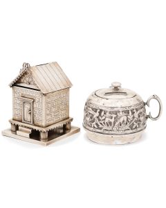 TWO TRADITIONAL SILVER CHARITY BOXES