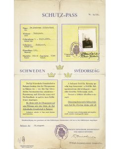 Protective Passport (“Schutz-Pass”) issued to a Hungarian Jew (Dr. Andreas Glücksthal) endorsed by Carl Ivan Danielsson and <<Raoul Wallenberg.>>