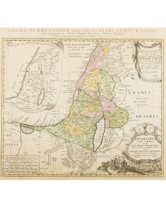 Carte de la Terre Sainte divisee…selon les Douze Tribus D’Israel. Hand-colored double-page engraved map.