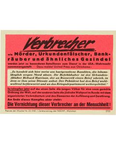 Verbrecher wie Mörder, Urkundenfälscher. <<* WITH:>> Note-card version with same title. (3 x 4 inches).