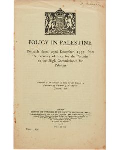 Policy in Palestine.