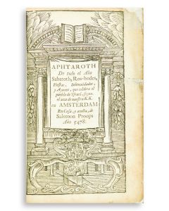 Spanish. Pentateuch and Haphtaroth). Los Cinco Libros de la Ley Divina de Nuevo Corregidos, y Bueltos a Imprimir. Two parts in one volume.