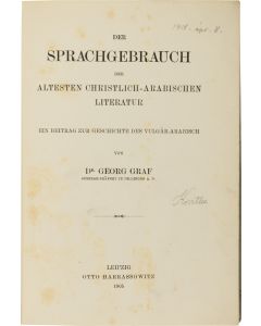 Georg Graf. Der Sprachgebrauch der Alsten Christlich-Arabischen Literatur.