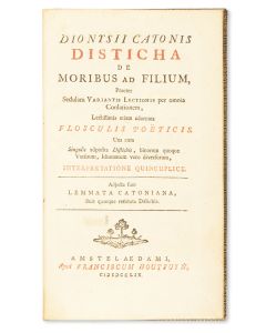 Disticha de Moribus ad Filium.