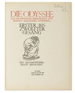 Die Odyssee. Neu ins Deutsche übertragen von Rudolf Alexander Schröder.