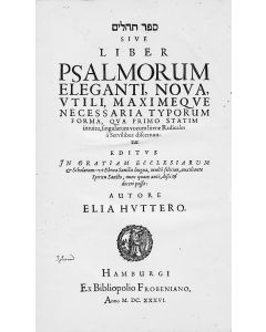 Hebrew). Hutter, Elias. Sepher Tehillim…Liber Psalmorum