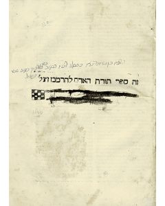 /RaMBa”N). Torath Ha’adam [laws concerning the sick, the dying and the after-life]. With laudatory poems by Joseph b. Joel (Bibas)