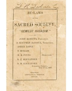 By-Laws of the Sacred Society, “Gemiluth Hasadim.” 