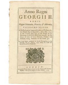 [Parliamentary Act]. An Act to Permit Persons Professing the Jewish Religion, to be Naturalized by Parliament