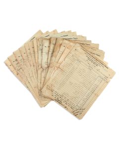 Rokeach, Israel Dov. Autograph Manuscript, a ledger of funds raised to benefit Knesseth Israel of Jerusalem, Palestine - Kupat Rabbi Meir Ba’al Hanes. Text in Yiddish and Hebrew.