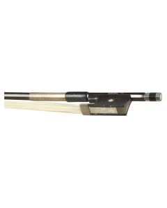 The round stick branded B ROLLAND PARIS/ SPICCATO, the ebony frog with parisian eye, the silver and ebony adjuster, weight 68 grams.
