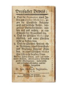 D. Joh. Helfrich Sagittario [i.e. Johann Heinrich Schütte]. Dreifacher Beweis