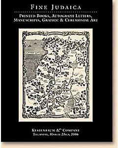 Fine Judaica: Printed Books, Autographed Letters, Manuscripts, Graphics and Ceremonial Art
