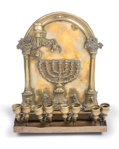ITALIAN BRASS CHANUKAH LAMP.