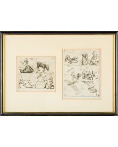 Chad Gadya. Two etchings for Steinhardt’s illustrated Passover Hagadah.