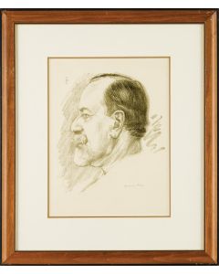 Sigmund Freud. Profile portrait.