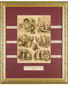 Jewish Emigrants in Brody. Wood engraving by Vinzenz Katzler.
