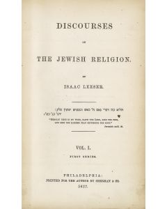 Leeser, Isaac. Discourses on the Jewish Religion.