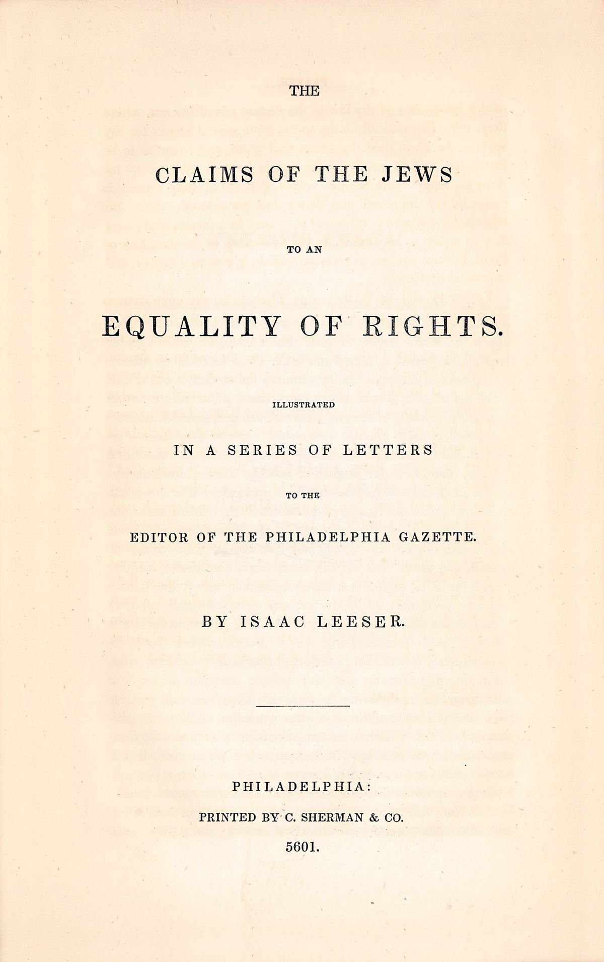 IRVING, CHRISTOPHER. A Catechism of Jewish Antiquities…Ceremonies