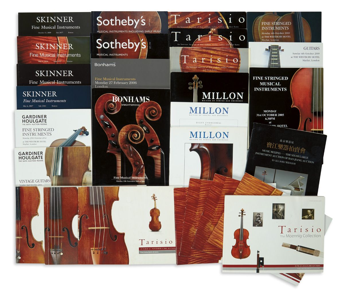 Bonhams; Sotheby’s; Tarisio; Skinner; Gardiner Houlgate; Millon Maison De Ventes Aux Echeres; Music Beijing. Bonhams; Sotheby’s; Tarisio; Skinner; Gardiner Houlgate; Millon Maison De Ventes Aux Echeres; Music Beijing.