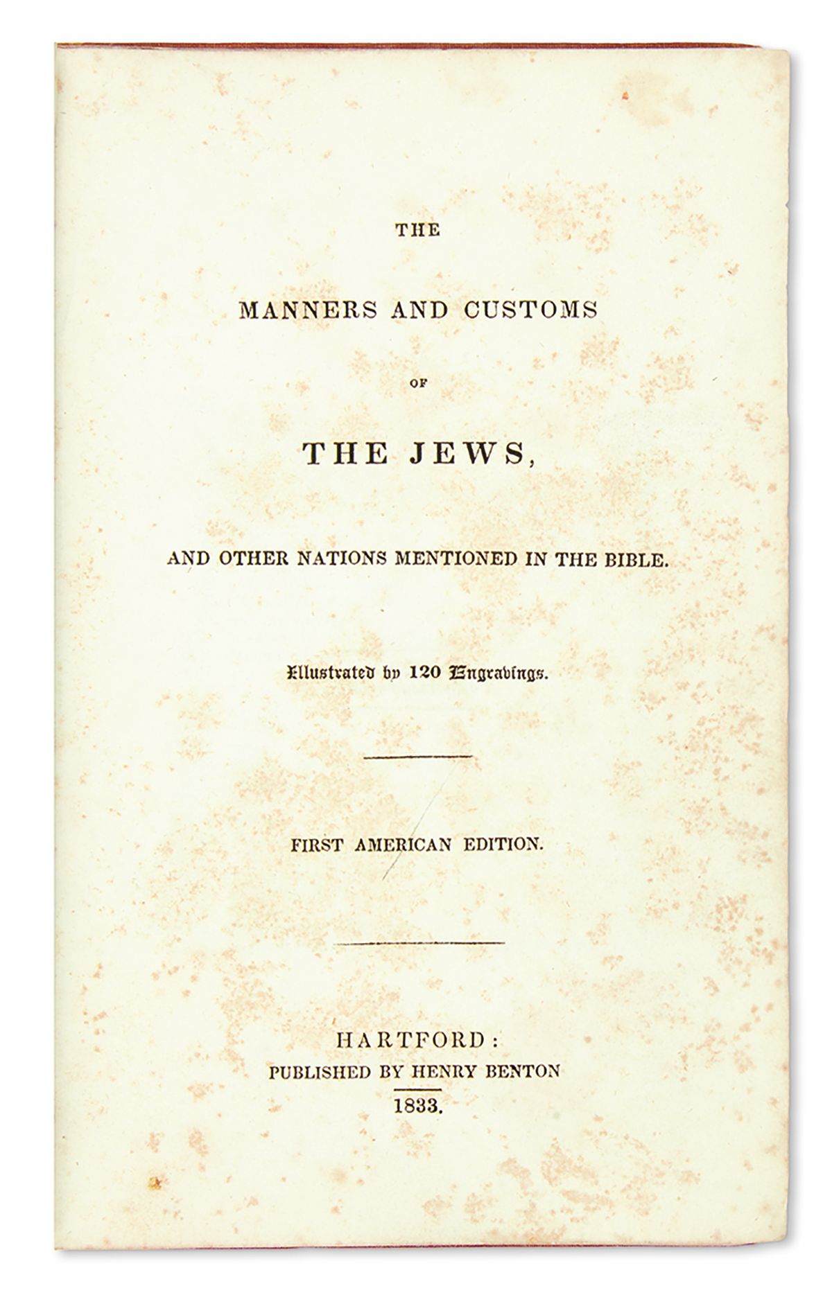 (George Stokes). The Manners and Customs of the Jews