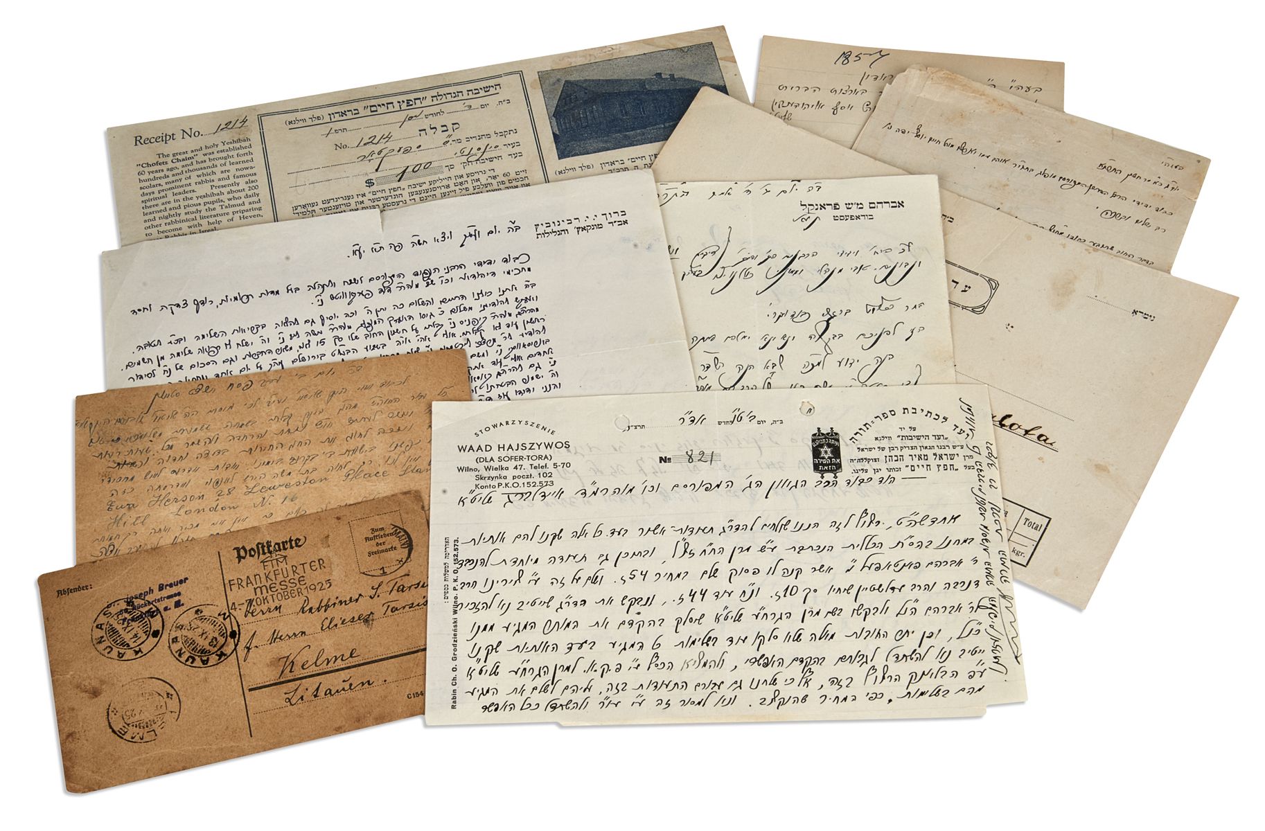 Group of c. 17 Letters and documents from pre-War Europe.