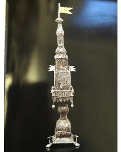 A POLISH PARCEL-GILT SILVER SPICE CONTAINER.
