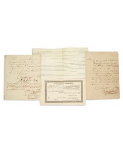 Dropsie, Moses Aaron (1821-1905). Four personal and family documents. Texts in Dutch, English and Hebrew.