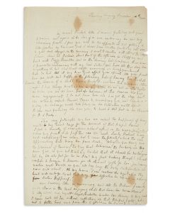 Gratz, Rebecca (1781-1869). Autograph Letter Signed written to her sister Rachel Gratz, in English.