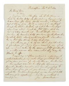 Leeser, Isaac. Autograph Letter Signed written to Henry S. Spier, in English.