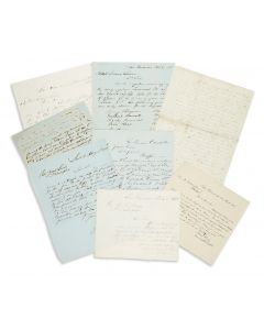 Group of Eight Autograph Letters Signed, all by West Coast correspondents, seven of which are written to . Texts in English and Hebrew.