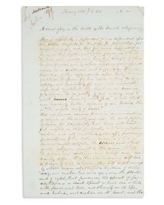 “A Southern Jew” (Solomon Cohen of Savannah?). Autograph Manuscript essay sent to , written in English.
