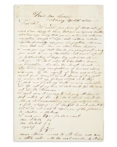 Wise, Isaac Mayer (1819-1900). Autograph Letter Signed written to , in English and Hebrew.