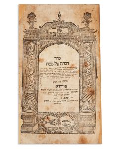 Seder Hagadah shel Pesach. With commentary of Abrabanel and anonymous "Pirush al-pi HaSod" [Kabbalistic commentary]