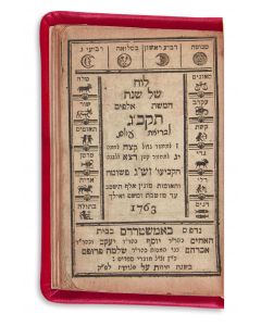 Group of three Jewish Calendars. For the years 1763, 1827 and 1828.