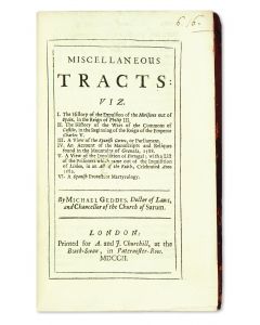 GEDDES, MICHAEL. Miscellaneous Tracts: