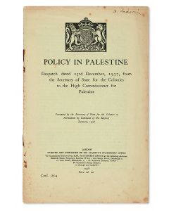 Policy in Palestine.