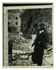 Group of c. 27 snapshots, press and related photographs of the Holy Land, featuring Jerusalem, War of Independence, Western Wall (pre-1967), etc.