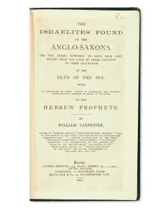 William Carpenter. The Israelites Found in the Anglo-Saxons.