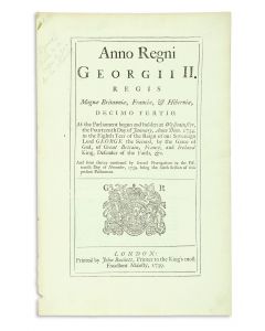 (British Parliamentary Act). Anno Decimo tertio Georgii II Regis. An Act for Naturalizing such Foreign Protestants, and others therein mentioned, as are Settled, or shall Settle in any of His Majesty’s Colonies in America.