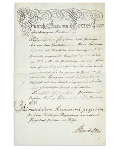 Permission granted to Moses Salomon to erect a Synagogue in the town of Tessin.