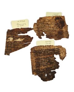 Group of early Hebrew manuscript fragments recovered from book-bindings.