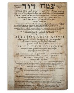 Tzemach David / Dittionario Novo Hebraico.