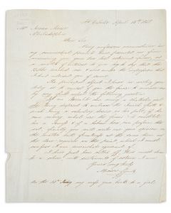  Lindo, Moses. Autograph Letter Signed, written in English to 