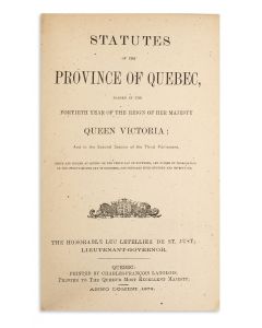  Statutes of the Province of Quebec.