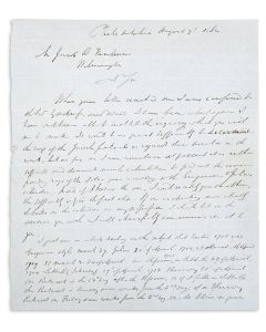  Autograph Letter Signed, written in English to Jacob D. Vandever.