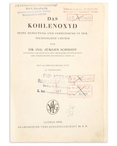 Jurgen Schmidt. Das Kohlenoxyd, seine bedeutung und verwendung in der technischen chemie [“Carbon Dioxide, its Meaning and its Use in Technical Chemistry.”]