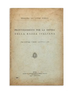 Provvedimenti per la Difesa della Razza Italiana (Regio decreto-legge 17 novembre 1938-XVII, n. 1728).