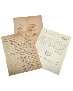 Four manuscript documents related to cases of Agunoth (Chained Wives) in the immediate post-war years.