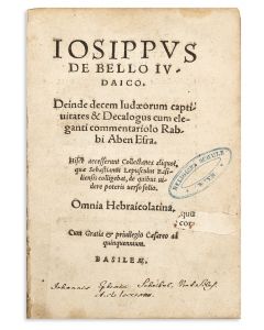 Iosippus de Bello Iudaico [“Wars of the Jews.”]